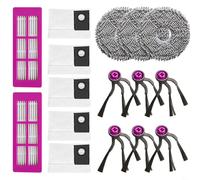 Entgoinggo Kit d'accessoires pour aspirateur robot Midea V16, Eureka J15 pour Evo Ultra avec filtres, brosses latérales, chiffons et sacs à poussière