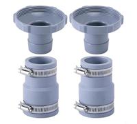 Entgoinggo Kit d'adaptateur de tuyau d'aspirateur de piscine, pour nettoyage d'écumoire, connecteur flexible, avec pinces en acier inoxydable, anti-fuite, pour tuyaux de 3,2 cm et 3,8 cm (2 ensembles)