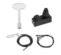 Entgoinggo Kit d'allumage à bouton-poussoir, générateur d'étincelles avec clé de valve de gaz et câblage pour foyers au gaz naturel ou au propane pour barbecue extérieur (A)