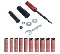 Entgoinggo Kit de tambour de ponçage, tambours de ponçage en caoutchouc pour perceuse, adaptateur de ponceuse, kit de meulage avec 2 manchons de taille