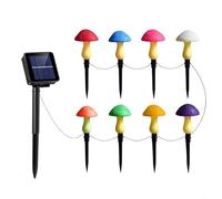 Entgoinggo Lampes solaires d'extérieur étanches à énergie solaire pour allée, jardin en forme de champignon avec effet verre craquelé (coloré)