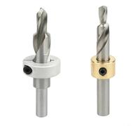Entgoinggo Lot de 2 guides de perçage en acier rapide de 90 mm, pour positionneur de poinçon en aluminium M6/M8, avec butée de profondeur HSS pour perçage et taraudage de métaux