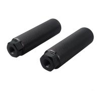 Entgoinggo Lot de 2 repose-pieds antidérapants en alliage d'aluminium, pour VTT, vélos de route adaptés aux essieux de 3/8", pédales de cylindre arrière et avant, accessoires robustes (noir)