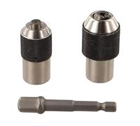 Entgoinggo Lot de 3 extracteurs de tarauds réglables en acier avec adaptateur de 0,9 cm, pour retrait de vis cassées, mandrin de serrage, pour perceuse manuelle (C)