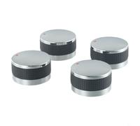 Entgoinggo Lot de 4 boutons de contrôle pour barbecue à gaz Weber pour barbecue Char Broil en plastique ABS avec anneau en silicone antidérapant, pièces de rechange faciles à installer pour la cuisine