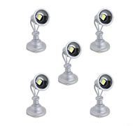 Entgoinggo Lot de 5 projecteurs pour modélisme ferroviaire, pour mise en page à l'échelle HO OO LED blanc chaud 3 V avec fils, pour paysage de construction de jardin (blanc)