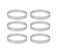 Entgoinggo Lot de 6 anneaux à tarte perforés en acier inoxydable pour la cuisson de tartelettes, pâtisseries et desserts, moules à pâtisserie ronds adaptés au four, outils de cuisson professionnels