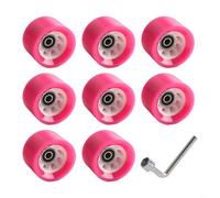 Entgoinggo Lot de 8 roues de patins à roulettes avec roulements pour double rangée pour patins à QUAD - Polymère PU hautement élastique - Pour intérieur et extérieur - Utilisation sur l'asphalte