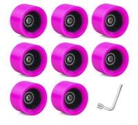 Entgoinggo Lot de 8 roues de patins à roulettes avec roulements pour double rangée pour patins à QUAD - Polymère PU hautement élastique - Pour intérieur et extérieur - Utilisation sur l'asphalte