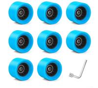 Entgoinggo Lot de 8 roues de patins à roulettes avec roulements pour double rangée pour patins à QUAD - Polymère PU hautement élastique - Pour intérieur et extérieur - Utilisation sur l'asphalte