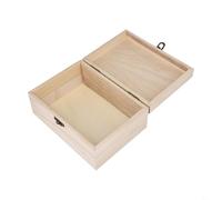 Entgoinggo Lot de boîtes de rangement carrées en bois uni à charnière pour mariage, réveillon de Noël, boîte cadeau, 3 tailles (L)