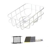 Entgoinggo Panier avant en aluminium avec porte-bouteille d'eau - Forte capacité de charge - Porte-guidon pour VTT et vélos de loisirs - Rangement en fil métallique (plaque fixe argentée)