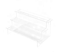Entgoinggo Présentoir échelle en acrylique amovible transparent pour parfums, poupées, figurines, bijoux et objets de collection (3 étages 29 cm)