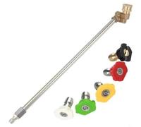 Entgoinggo Rallonge de nettoyeur haute pression pour lance Karcher K2 K3 en acier inoxydable avec 5 buses à connexion rapide pour nettoyage d'allée de voiture (C)