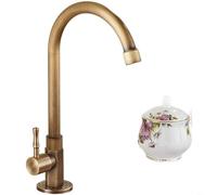 Entgoinggo Robinet d'eau froide simple en cuivre antique avec bec rotatif vertical pour lavabo extérieur et jardin