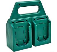 Entgoinggo Support de batterie à 4 emplacements, pour étagère de rangement portable 18 V BL1830 BL1840 BL1815, avec poignée, pour outils électriques, atelier, garage