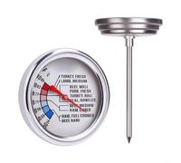 Entgoinggo Thermomètre à viande en acier inoxydable, pour une lecture instantanée, code couleur pour guide de cadran, pour barbecue, grill, rôtir, cuisson au four, sonde 304 de qualité alimentaire