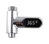 Entgoinggo Thermomètre de douche numérique auto-alimenté avec écran LED rotatif à 360 °, jauge de robinet de batterie, pour une surveillance du débit réel (deuxième génération)