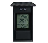 Entgoinggo Thermomètre de serre numérique max min avec boîtier résistant aux intempéries, jauge de température de jardin pour la maison ou la cour (noir)