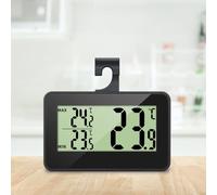 Entgoinggo Thermomètre et hygromètre numérique d'intérieur avec écran LCD Haute précision Température et humidité Pour maison, réfrigérateur, congélateur, serre, crèche, bureau Noir