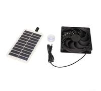 Entgoinggo Ventilateur de ventilation à énergie solaire avec panneau de 2 W - Moteur CC - Système d'échappement pour serre, poulailler, grenier