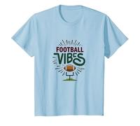Enthousiasme des Fans de Sports rétro de Live Love Football T-Shirt, Enfant, Bleu Céleste, 12 Ans