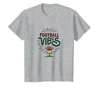 Enthousiasme des Fans de Sports rétro de Live Love Football T-Shirt, Enfant, Gris Chiné, 12 Ans