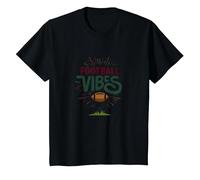 Enthousiasme des Fans de Sports rétro de Live Love Football T-Shirt, Enfant, Noir, 10 Ans