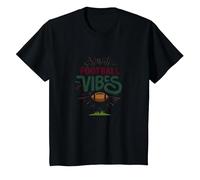 Enthousiasme des Fans de Sports rétro de Live Love Football T-Shirt, Enfant, Noir, 12 Ans