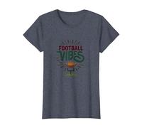 Enthousiasme des Fans de Sports rétro de Live Love Football T-Shirt, Femme, Bleu Chiné, 3XL