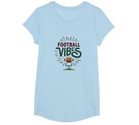 Enthousiasme des Fans de Sports rétro de Live Love Football T-Shirt, Fille, Bleu Céleste, S