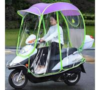 Entièrement Fermé Scooter Moto Parapluie Mobilité Pare-Soleil Et Housse De Pluie Imperméable, Housse De Pluie De Moto, Canopé De Scooter Universel Pliable étanche, Purple, C