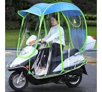 Entièrement Fermé Scooter Moto Parapluie Mobilité Pare-Soleil Et Housse De Pluie Imperméable, Housse De Pluie De Moto, Canopé De Scooter Universel Pliable étanche, Blue, C