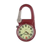 Entino Montre de poche Unisexe Mousqueton rouge Visage lumineux Solide Analogique Mouvement à quartz avec Clip Argent Ent-FOB