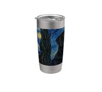 Entlebucher Mountain Dog Van Gogh Nuit étoilée Gobelet isotherme en acier inoxydable double paroi