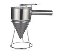 Entonnoir à cuisson, distributeur de gâteau à la pâte à crêpes en acier inoxydable distributeur de gâteau de boulange avec outil de cuisson à rack stable pour les gaufres de la