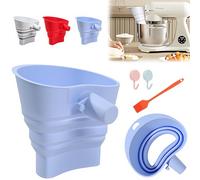 Entonnoir à farine pour mélangeur d'aide de cuisine avec crochets et brosse, fixation facile sans désordre, accessoire anti-éclaboussures, compatible avec tête inclinable de 4,5 à 5 litres (KSM150