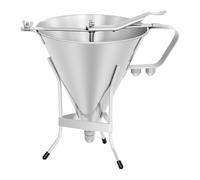 Royal Catering Entonnoir à Piston Distributeur de Pâte RCOF-2 (2 L, Acier inox, 3 Seringues de remplissage Ø 4/5/6 mm, Support incl.)