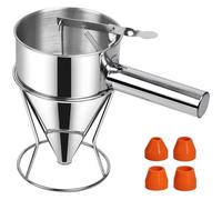 Entonnoir à Piston - Cuisine - 1,2 L - Acier Inox - Ergonomique - Facile à Nettoyer