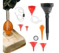 Entonnoir de changement d'huile,Entonnoir de changement d'huile,Entonnoir flexible de 8 pièces avec buse et filtre amovibles | Entonnoir à large bouche avec pompe manuelle à siphon pour eau, kérosène