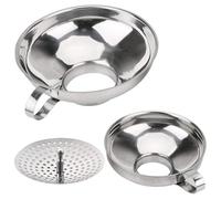 Entonnoir de cuisine, 3pcs / entonnoir réglé avec passoir, entonnoirs en conserve en acier inoxydable pour remplir un pot de maçon, une oreille large et des fournitures mise en conserve pour l'uti