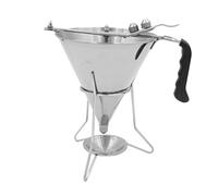 Entonnoir de cuisson en acier inoxydable 304 - Entonnoir à piston - Entonnoir à fondant - Distributeur de pâte à crêpes - Entonnoir avec support et 3 buses de diamètre 4/5/6 mm - Outils de cuisine