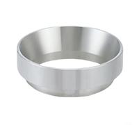 Entonnoir de dosage de café, 51 mm et 58 mm, anneau de dosage en aluminium, compatible avec les paniers de machine à expresso pour un transfert précis du broyeur (58 mm, argent)