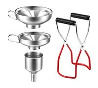 Entonnoir de mise en conserve pour bocaux de conserve, outils de cuisine anti-brûlure, ensemble de confiture fait maison en acier inoxydable avec poignée, raccords de cuisine, fournitures de kit en