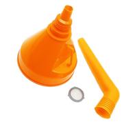 Entonnoir de Ravitaillement Automobile à Large Ouverture 130 Mm | pour Voitures et Motos, Usage Routier, Bec Flexible à Angle Droit, Plastique Épais, Couleur Orange