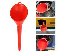 Entonnoir de ravitaillement de voiture à longue bouche, entonnoir d'extension à long col en plastique multifonctionnel, entonnoir à huile à large bouche, adapté à toutes les voitures et motos (rouge)