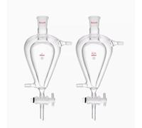 Entonnoir de séparation de liquide double couche en forme de poire, piston sphérique conique en verre tétrafluoro for utilisation en laboratoire, 1 pièce(1000ml)