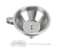 Entonnoir en acier inoxydable avec brosse de nettoyage - Filtre double filtre amovible pour imprimante 3D UV SLA/DLP/LCD - Accessoire pour imprimante 3D - Entonnoir en résine