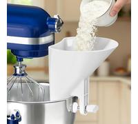 Entonnoir mélangeur en plastique ABS facile à verser accessoire pour mixeur mains libres remplissage farine outil de cuisson blanc 13 x 13,5 x 8 cm