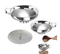 Entonnoir métallique à conserves - Accessoire de Cuisine | 2 entonnoirs de cuisine - Pour remplissage de bocaux, cuisine, pâtisserie, sauce, huile, confiture, sucre, farine, poudre,